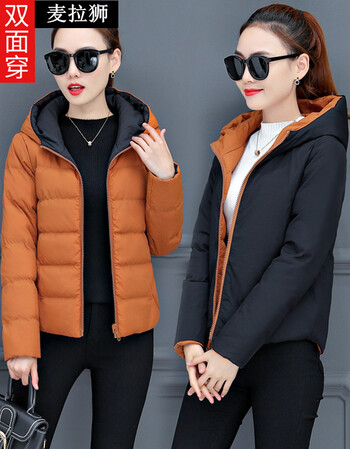 麦拉狮 棉服女短款女士冬季短外套女冬装双面穿棉袄女韩版学生棉衣