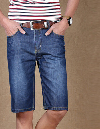 夏季男装五分裤直筒男式中裤 商务男士牛仔中裤lk4373yz 9802深色中裤