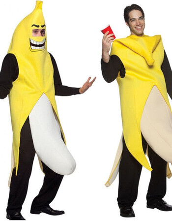 恶搞香蕉水果服成人狂欢派对cosplay化妆舞会装扮衣服男女 恶搞香蕉服