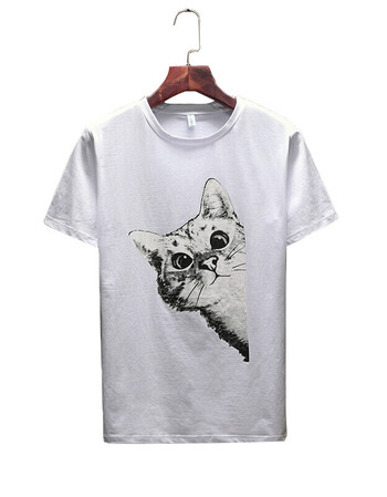 男装 t恤 其他品牌 supreme短袖t恤男潮牌情侣装刺绣印花动物猫咪图案