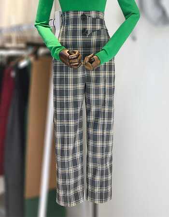 喜优佳2018早秋新款大码女装胖妹妹修身镂空针织衫毛衣高腰格子休闲裤