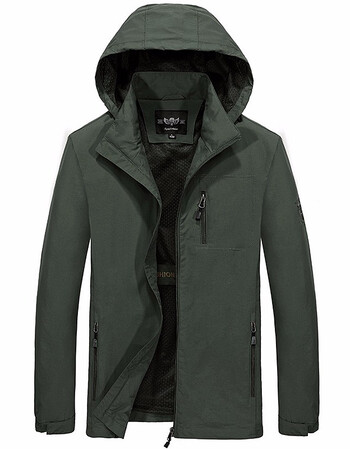 凯 特步兵骑士薄款连帽夹克潮男防水冲锋户外运动外套旗舰店 军绿色 m