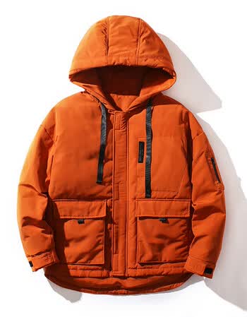 男装 羽绒服 酷依哥(kuyige) 日系 白底 90白鸭绒连帽羽绒服短款面包