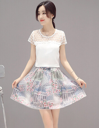 女装 连衣裙 漫鲨恋(manshalian) 九彩2016夏装新款镂空蕾丝雪纺韩版