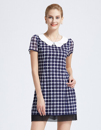 女装 连衣裙 轩妮娅(shuniye) 2016轩妮娅夏装新品连衣裙kq16122 蓝格