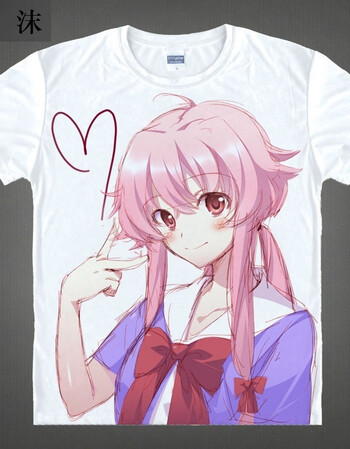 刻沫 未来日记 我妻由乃动漫衣服二次元周边短袖t恤 03 l