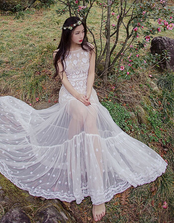 白色蕾丝镂空透性性感连衣裙修身大摆包臀长裙6738fz125 白色 s