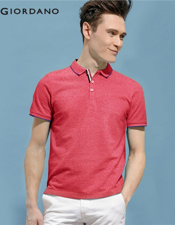 佐丹奴保罗衫夏季纯色百搭翻领t恤短袖polo衫男01014001 85花纱红色