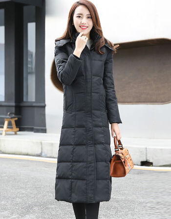 品牌 2018新款加长款羽绒服女过膝加厚超长保暖修身防寒保暖外套大码