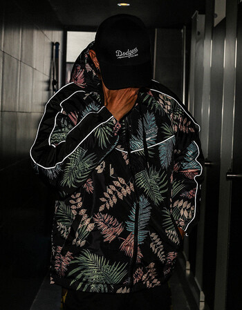 创意个性嘻哈外套男冬大衣风欧美街头宽松加厚棉服连帽棉服 黑色 l