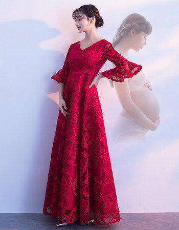 孕妇敬酒服2018新款冬季韩版高腰遮孕肚红色新娘结婚礼服裙女长款 酒