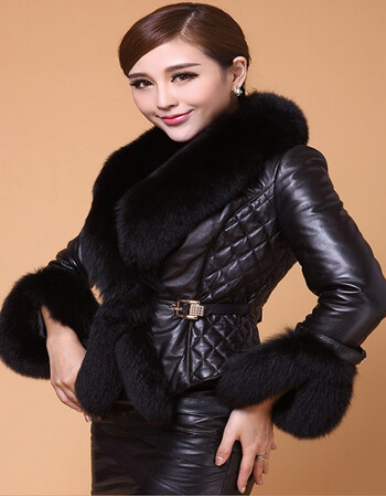 秋装外套女短款大童皮衣毛毛款红色学生女女士皮草真毛领子皮袄女真