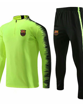 新品促销 巴萨足球训练服长袖套装秋冬季18-19梅西球衣户外运动