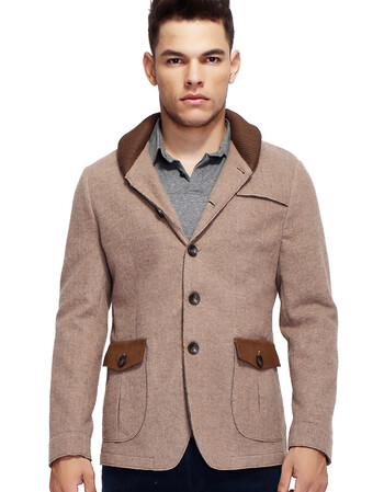 2014秋evidoma艾多玛男装韩版修身商务立领男士休闲西服340601056