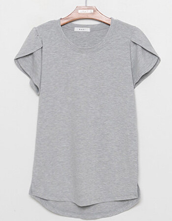 色半袖女汗衫棉体恤衫潮修身圆领短袖t恤女上衣 灰色 xl