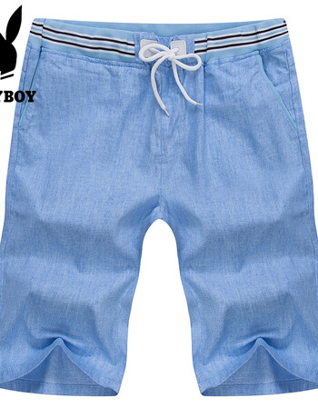 贵宾系列男士五分裤 2017夏季新款男装亚麻舒适短裤gbdk606 天蓝色 xl