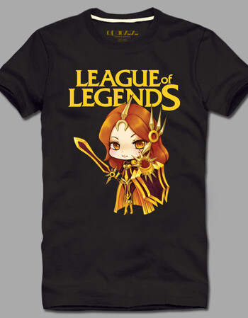 qoqozozo春夏潮男韩版纯棉短袖加肥加大t恤lol英雄联盟q版曙光女神蕾