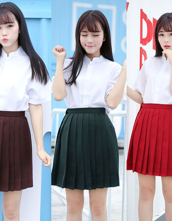 服装裙学生装学院风海军服jk制服校园风日本校服女 立领上衣*茶色裙子