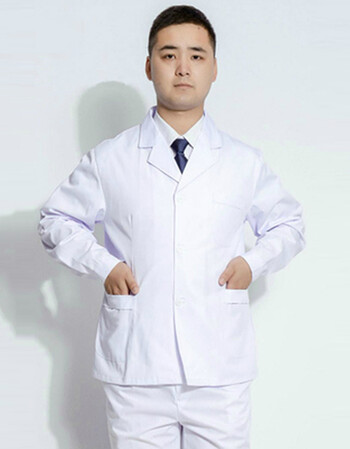 剑貂(jiandiao)男医生服夏装半身短款短袖长袖白大褂小褂医院医师工作