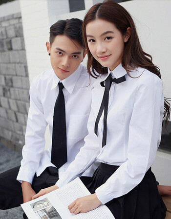春夏季日韩版校服短袖学生cos表演服装男生英伦制服女生校服长袖衬衫