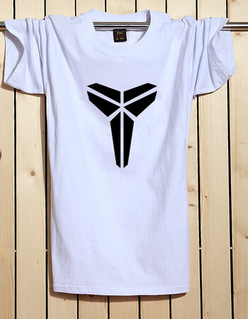 曼巴科比标志男士棉短袖t恤学生体恤衫圆领宽松大码篮球t 大科比白色