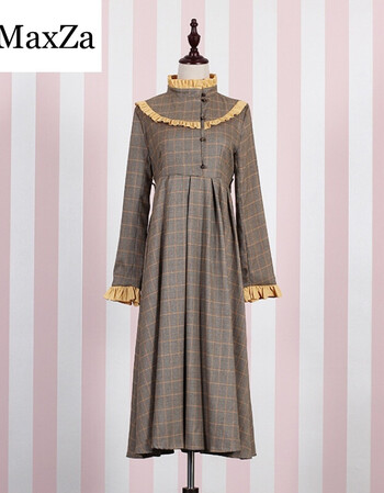 春装晚秋民国风气质小洋装复古荷叶边连衣裙长袖长裙女神装0192 图色