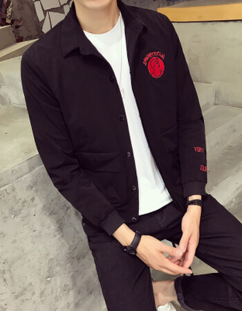 小码男装矮小个子les帅t秋季短款夹克男160xs码修身小号外套 803黑色