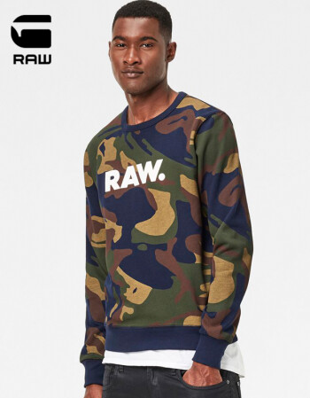 G Star Raw 春夏happy Camo 男士迷彩印花圆领套头卫衣如图色xl 图片价格品牌报价 京东