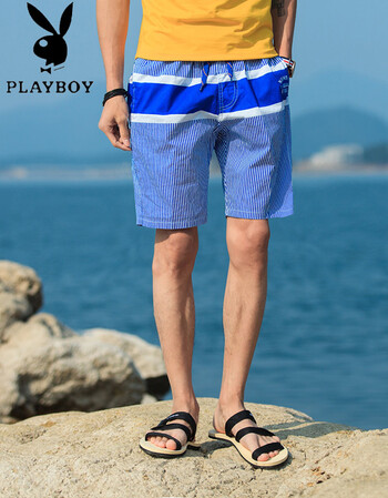 花花公子男夏季五分裤5分宽松沙滩裤大裤衩韩版潮半截裤子 1号色 4xl