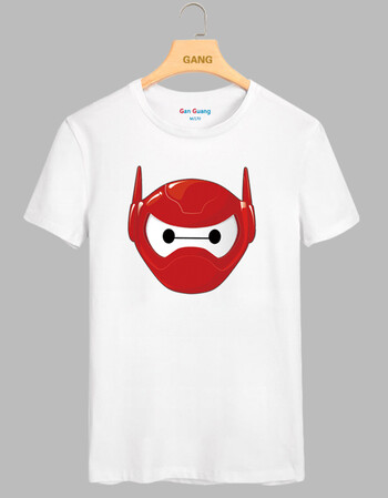 陆战队半袖衣服 短袖班服纯棉休闲显瘦可爱卡通t恤 夏装 白-超人大白