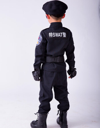 黑猫警长玩具塑料儿童男孩特警衣服帽子腰带手套装服特种部队 上衣