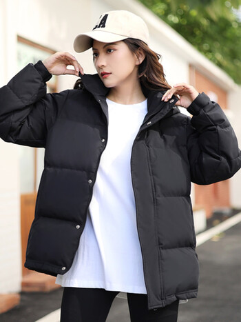 雅鹿女装羽绒服女2023年冬季新款短款加厚情侣宽松面包服小个子中戏爆