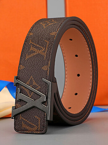 69高品质适用于h扣牛皮带l v皮带男士真皮带酷奇腰带l丨v皮带男头层