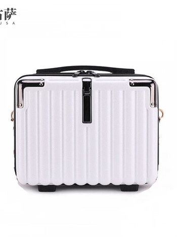 手提箱拉杆箱迷你手提箱女轻便洗漱箱14英寸小型行李箱收纳盒白色手提