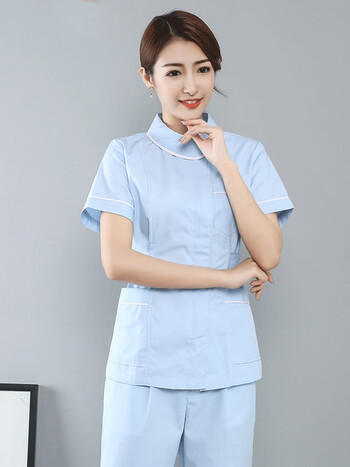 御芃 护士服夏季短袖分体短袖上衣月嫂养老院护理护工家政母婴工作服