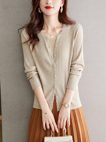 mjsxs品牌早秋长袖外搭开衫高级感羊毛披肩秋季新款气质女装针织小