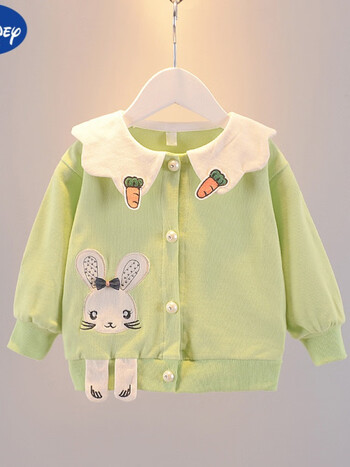 迪士尼同款女宝宝春秋外套012岁女童卡通纯棉公主薄开衫2022秋装婴儿