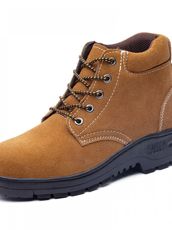 童幻鹿新款劳保鞋男电焊钢包头防砸耐磨防滑防臭防护特大号翻毛皮工作