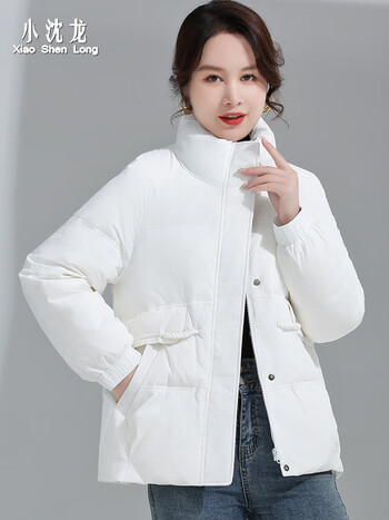 小沈龙高端短款羽绒服女2022年冬季小个子爆款白鸭绒加厚保暖立领百搭