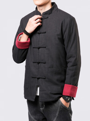 风唐装棉衣男短款盘扣禅系大码宽松棉袄中式冬季外套保暖棉麻立领袄子