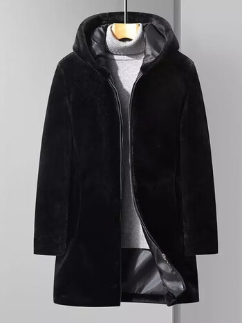 babiboy海宁皮草貂皮外套男加肥加大胖子貂绒外套男大码冬装水貂皮