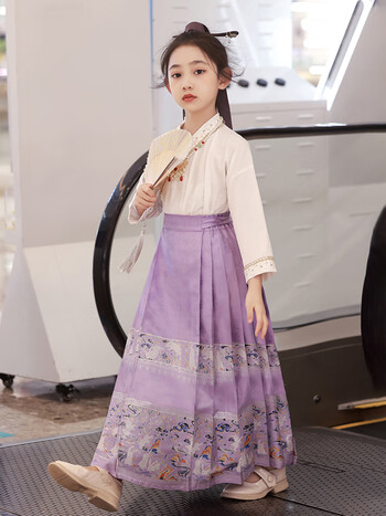 母婴>童装>儿童汉服/民族服装>儿童汉服/唐装>紫色秋季新款长袖女童
