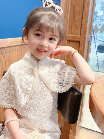 迪士尼商场同款旗袍儿童中国风汉服女童旗袍裙中式礼服小女孩公主