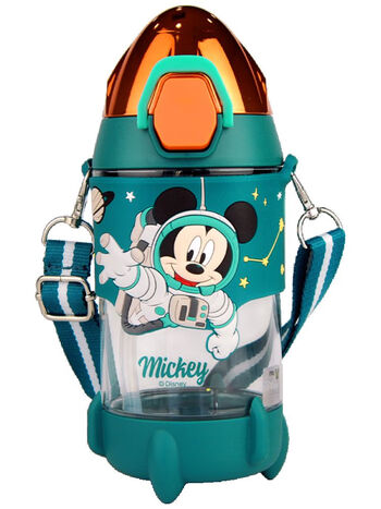 迪士尼disney夏季男女孩高颜值便携塑料运动水壶学生儿童tritan吸管
