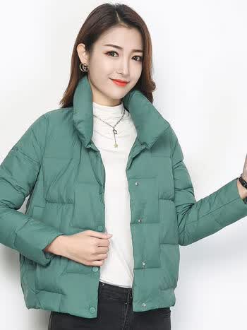 aex2022新90白鸭绒防寒轻薄羽绒服女短款磁吸立领复古时尚小个子外套
