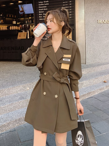 风衣外套女春秋小个子2023年新款韩版设计感小众休闲大衣图片色m