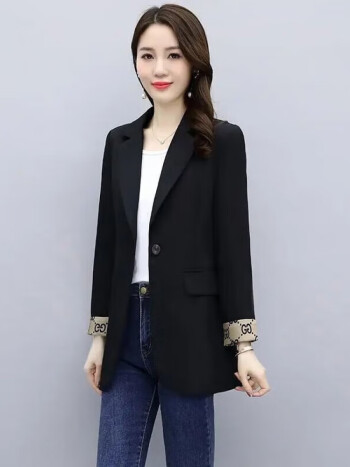 银研雪小西装女西装外套女西服女秋装2022新款小西装外套女中长款年网