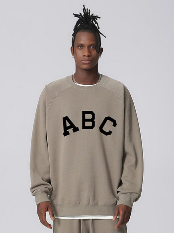 fg潮牌essentials第七季abc潮流情侣logo卫衣男美式宽松圆领外套 炭