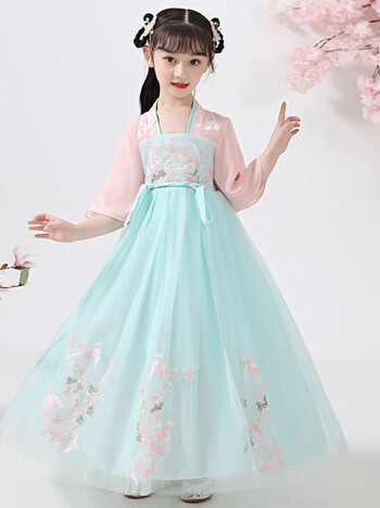 童装同款新款女童汉服超仙抖音儿童装中国风夏季连衣裙小女孩古装12岁