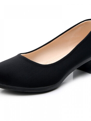 佐伐老北京布鞋女单鞋高跟粗跟软底黑色防滑酒店员职业上班工作鞋